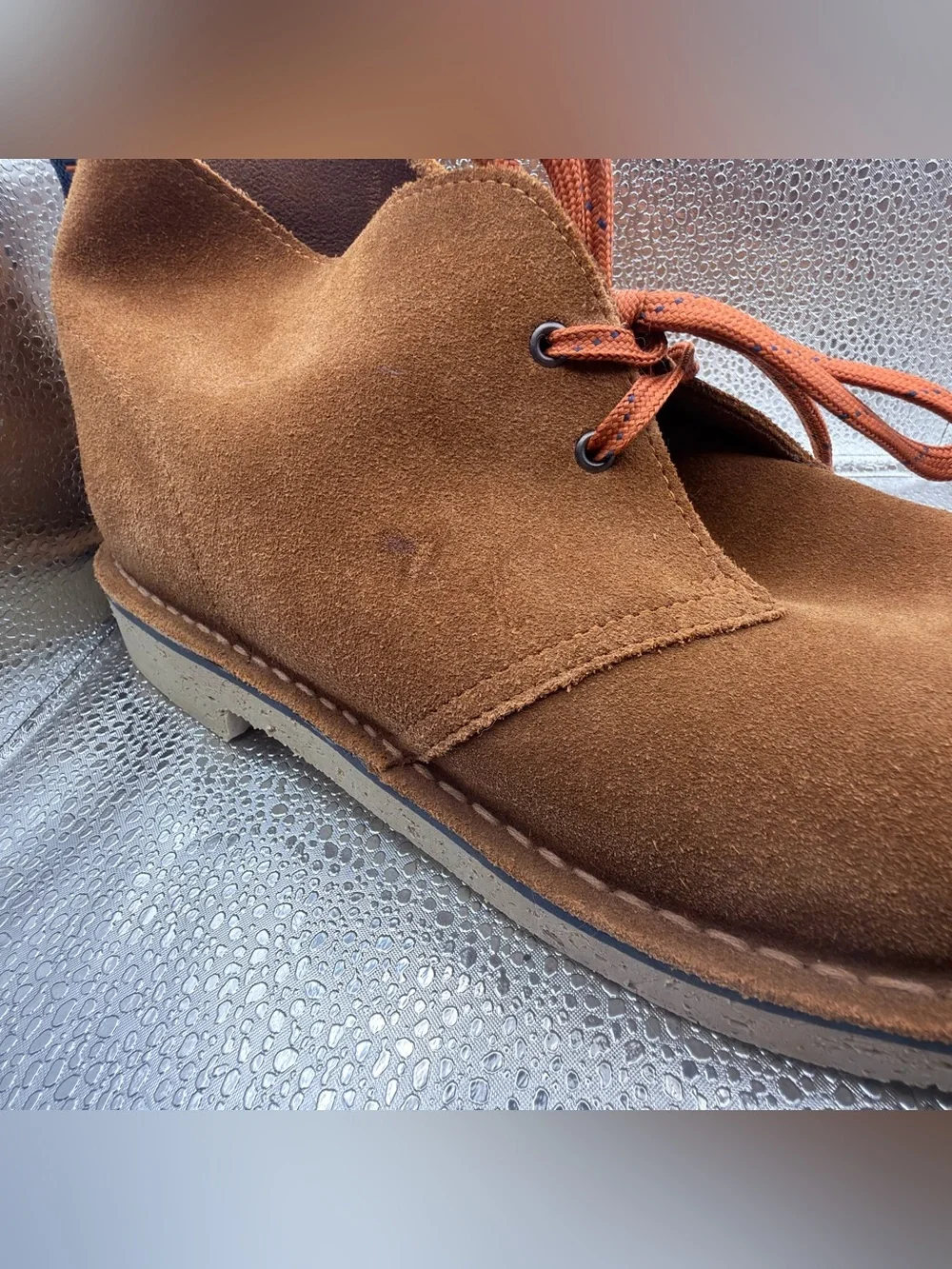 Clarks Men's Suede Boots in Chestnut Brown comfort orthite